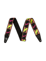 Fender Neon Monogrammed Strap, Pink and Yellow, 2