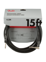 Fender Professional Series Instrument Cables, Straight/Angle, 15', Black