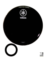 Yamaha N77024046 - Pelle Per Grancassa Da 22” Nera Con Logo YAMAHA NEW Bianco - 22” Ebony Bass Drumhead W/NEW YAMAHA White Logo