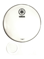 Yamaha N77024051 - 22” Smooth White Bass Drumhead W/NEW Black Logo